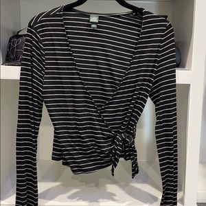 Long sleeve wrap top